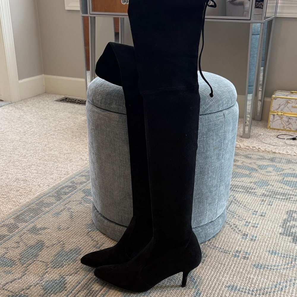 Stuart Weitzman Suede Black Over-the-Knee Boots